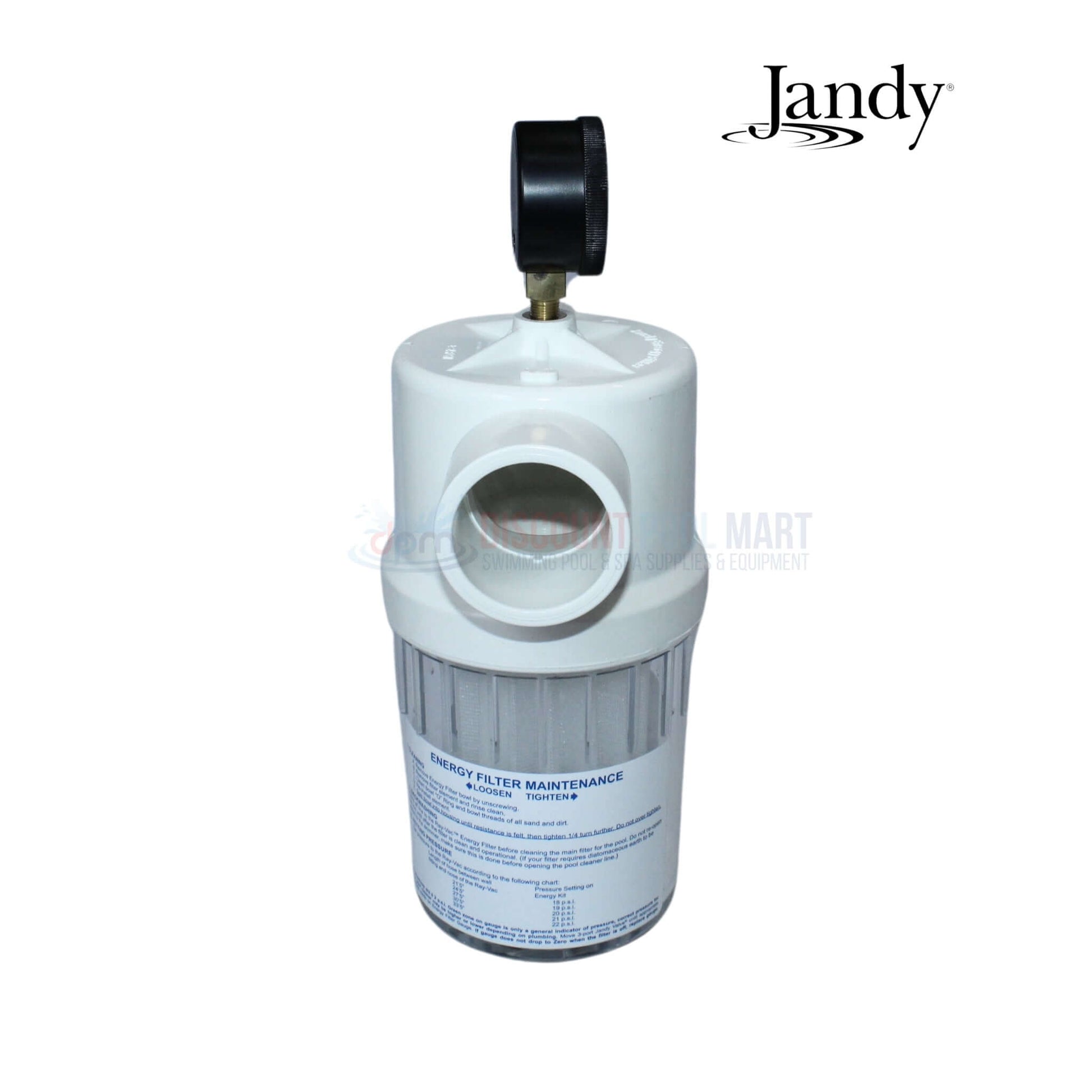 Jandy Energy Filter with Gauge for Ray-Vac Pro Series, Discount Pool Mart DPM, part number 2888, effective pool filtration.