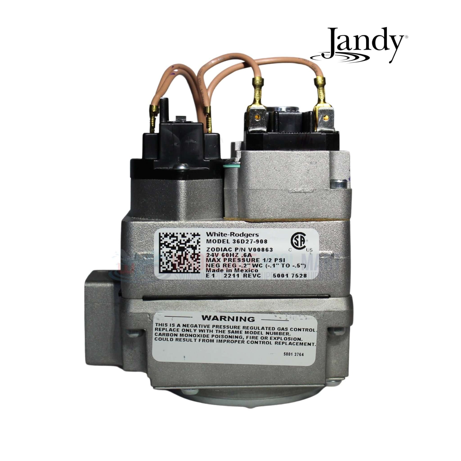 Jandy Gas Valve for JXI Heaters R0591400 at Discount Pool Mart DPM, for efficient gas flow control.
