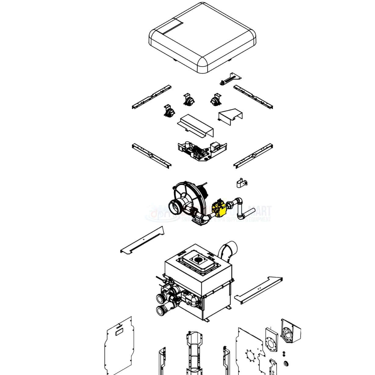 Exploded view diagram of Jandy Gas Valve R0591400 parts for JXI heaters at Discount Pool Mart DPM.