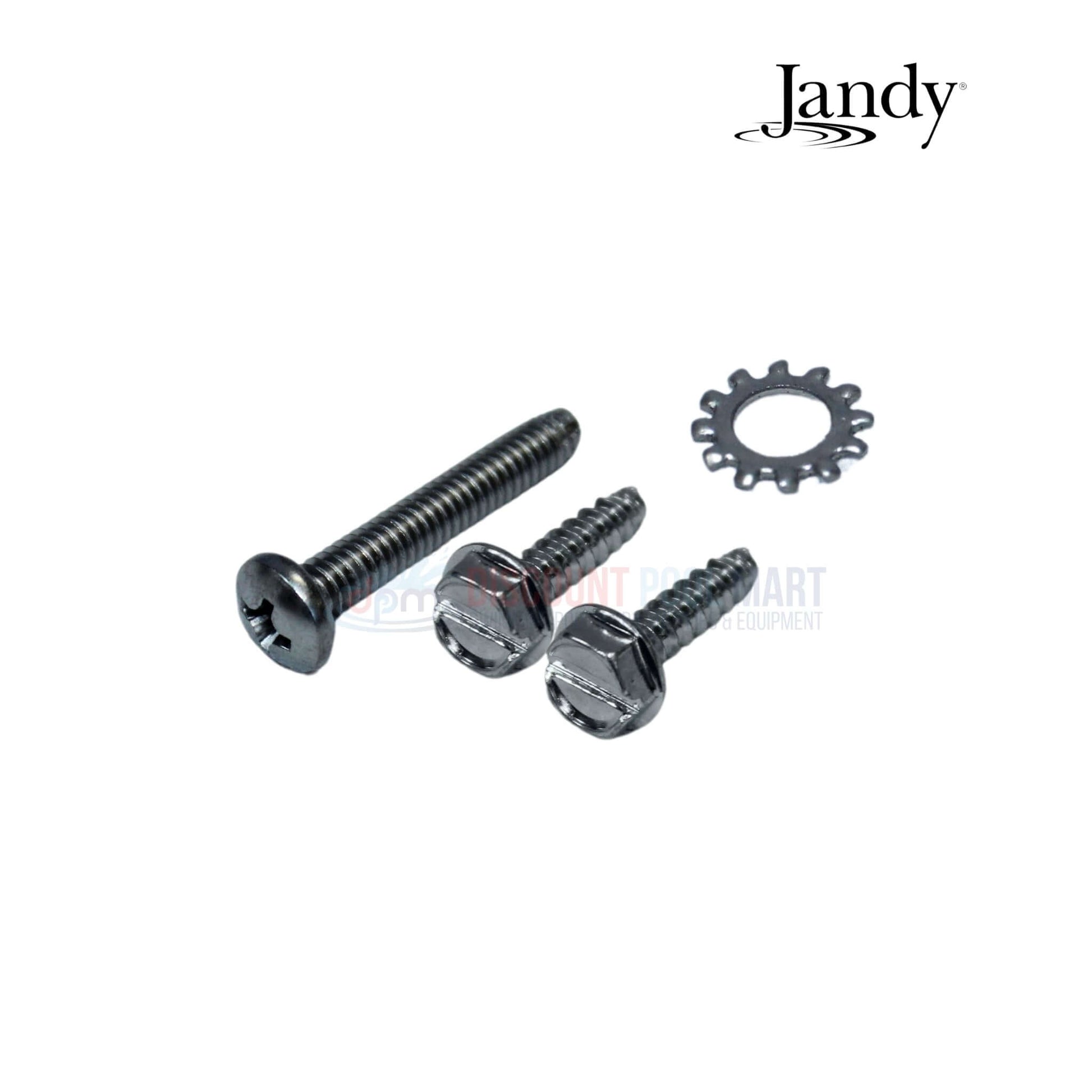 Jandy replacement screws and washer set for pool equipment, available at Discount Pool Mart DPM.