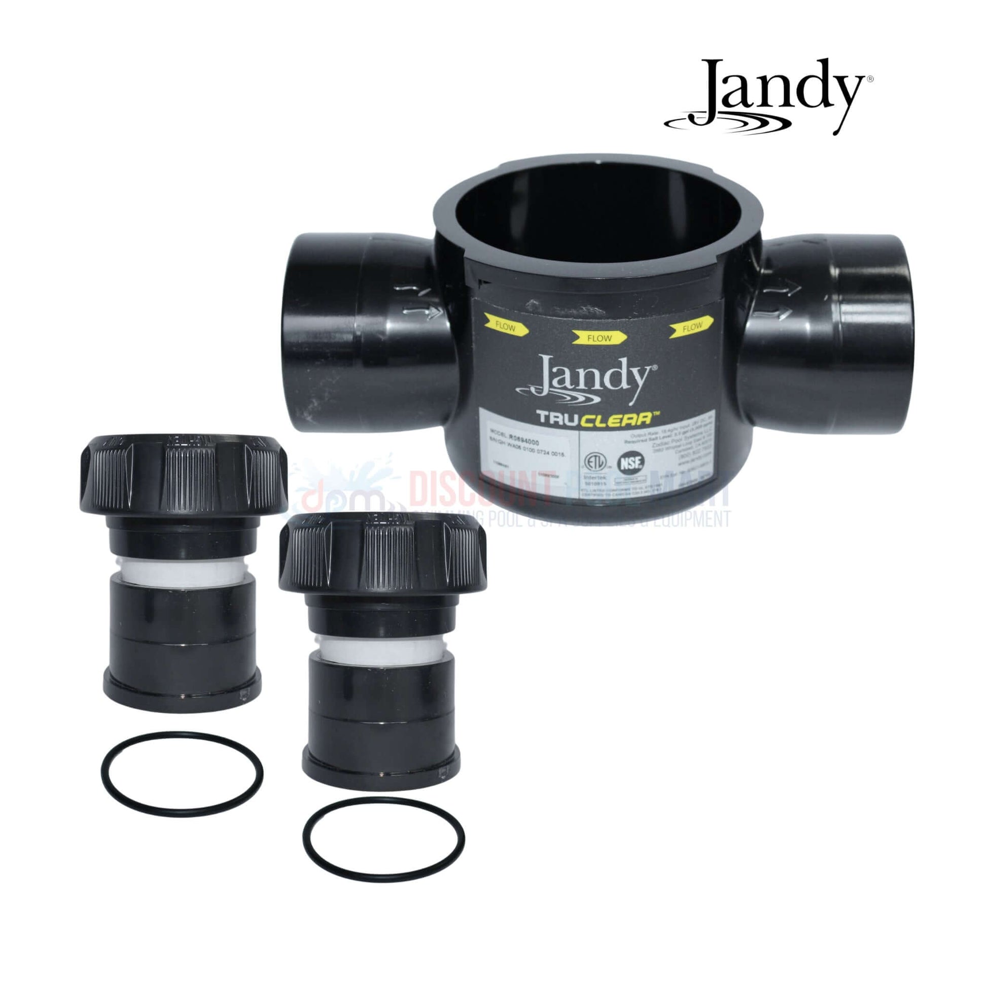 Jandy housing with unions R0694000 for TruClear salt systems at Discount Pool Mart DPM