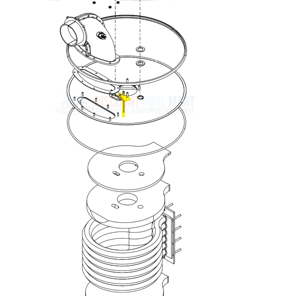 Diagram of Jandy Igniter Kit for JXI Heaters, model R0457502, from Discount Pool Mart (DPM). Essential for pool heater ignition.