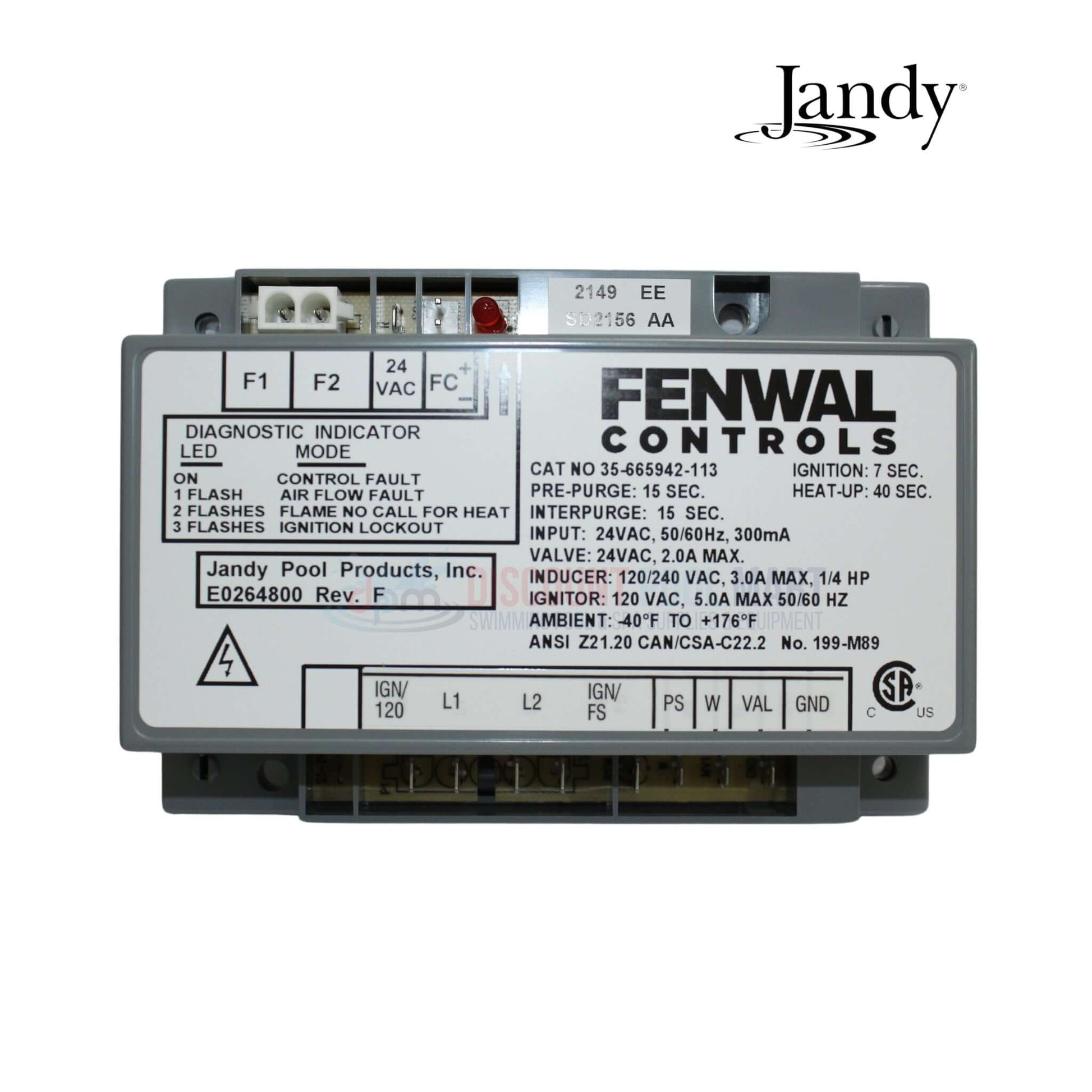 Jandy Ignition Control R0456900 by Discount Pool Mart DPM for JXi and LXi heaters, ensuring efficient pool heater ignition.