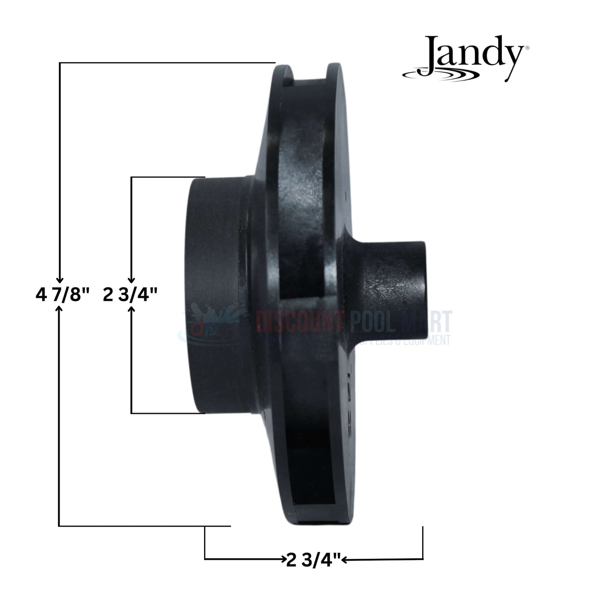 Jandy Impeller Kit R0807207 dimensions; essential for SWF125 0.75HP & SHPF 5HP pumps from Discount Pool Mart DPM.