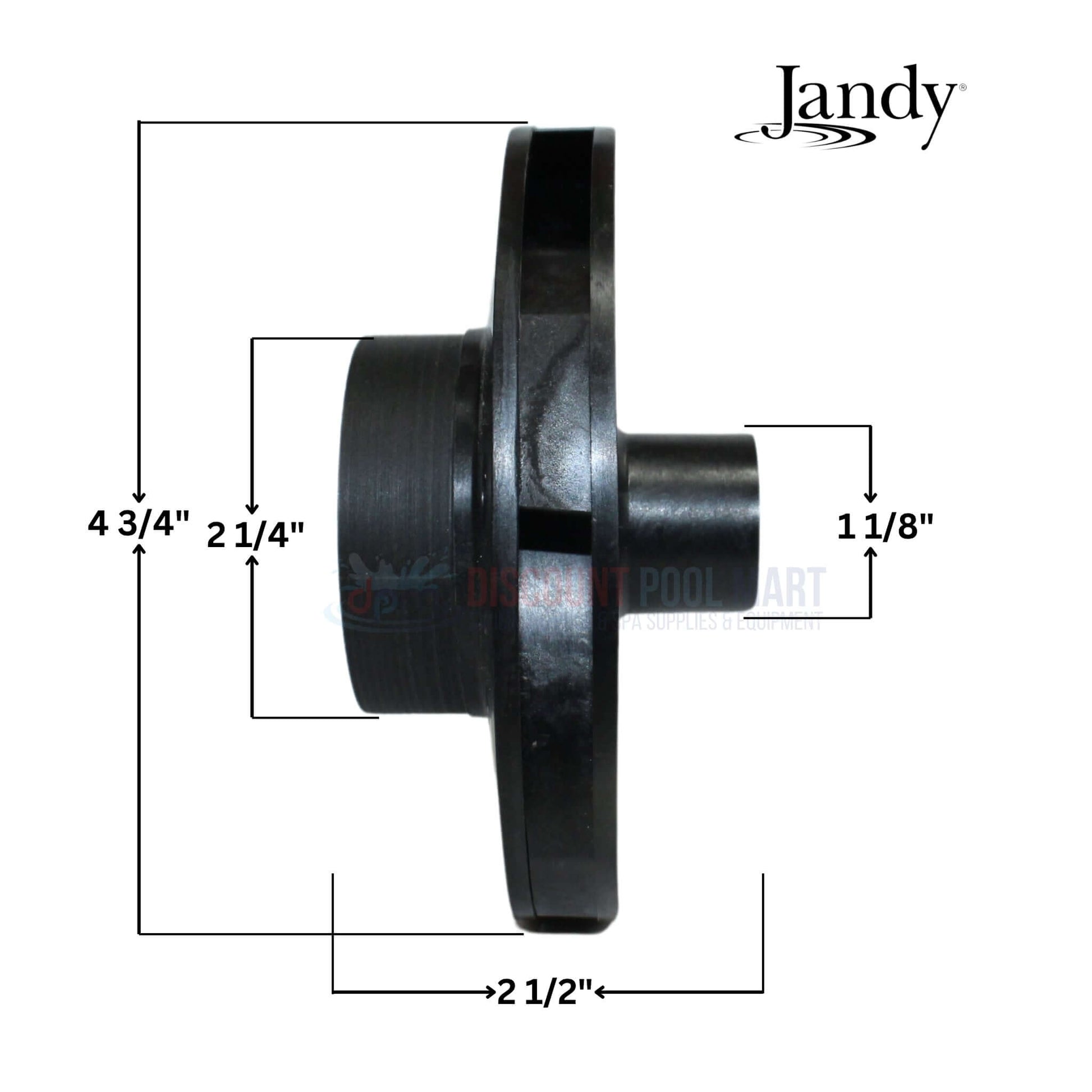 Jandy Impeller for FloPro Pumps, OEM R0479604 dimensions, 2 HP, Discount Pool Mart DPM