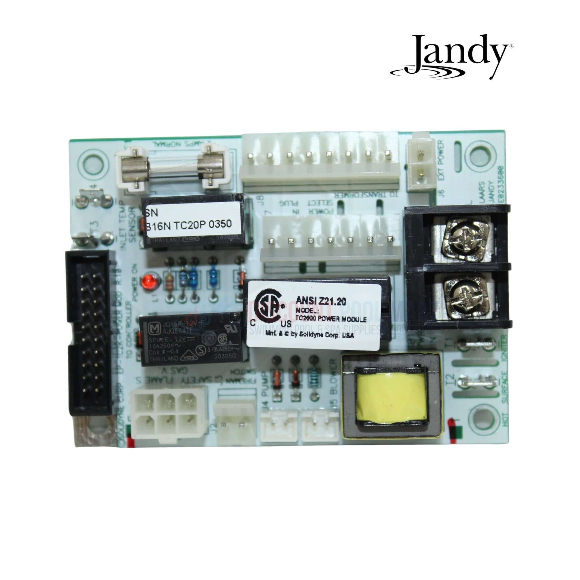Jandy Power Control Board R0366800 for Lite2 LJ heaters at Discount Pool Mart DPM, essential replacement part.
