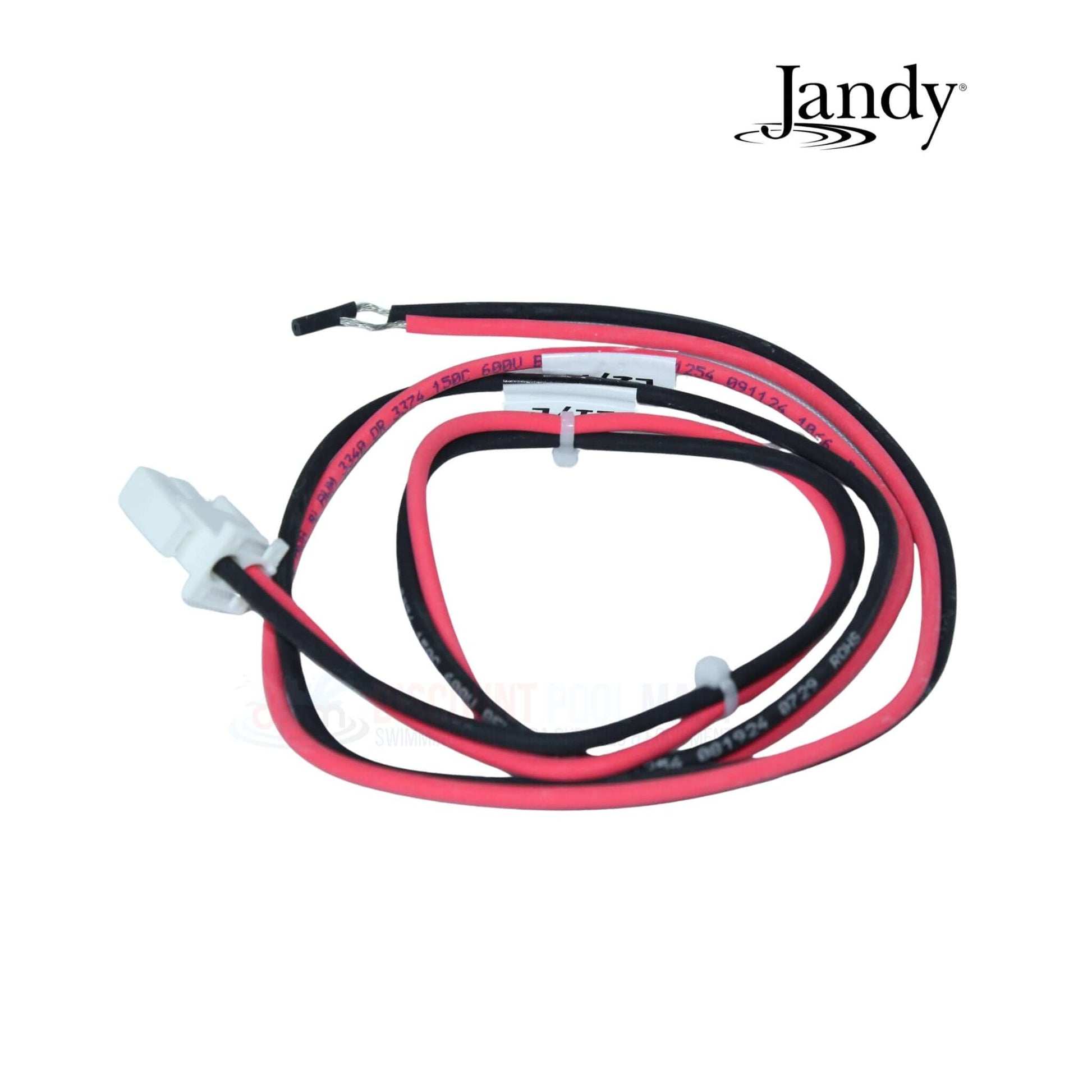 Jandy Power Interface Wiring Harness Kit R0985500 for JXi heaters, featuring red and black wires, optimal for pool supplies from Discount Pool Mart.
