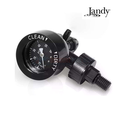 Jandy Pressure Gauge & Air Relief for DE Filter R0357200 from Discount Pool Mart DPM, featuring clean and dirty indicators.