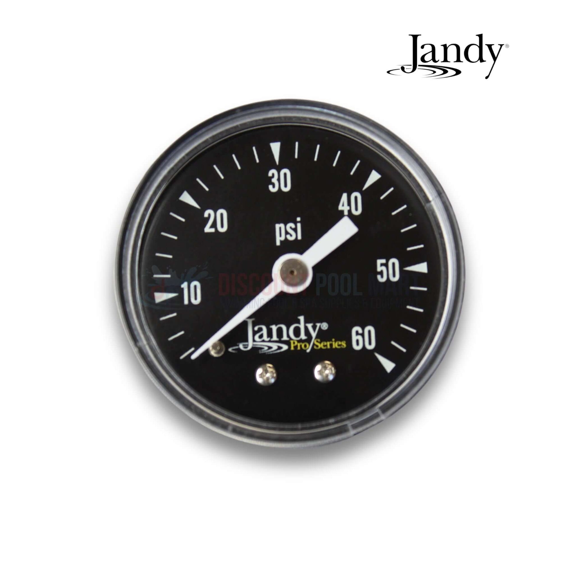 Jandy Pressure Gauge for DEV/DEL Pool Filter displays 0-60 PSI at Discount Pool Mart DPM, essential for monitoring pressure.