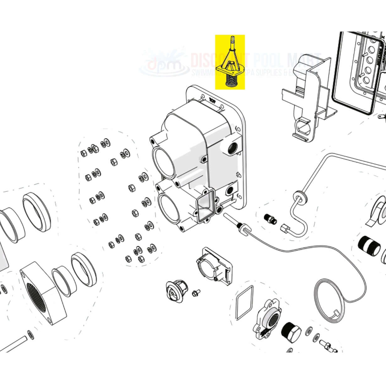 Jandy Pro Series Bypass Kit R0589800 diagram showing parts, available at Discount Pool Mart DPM.