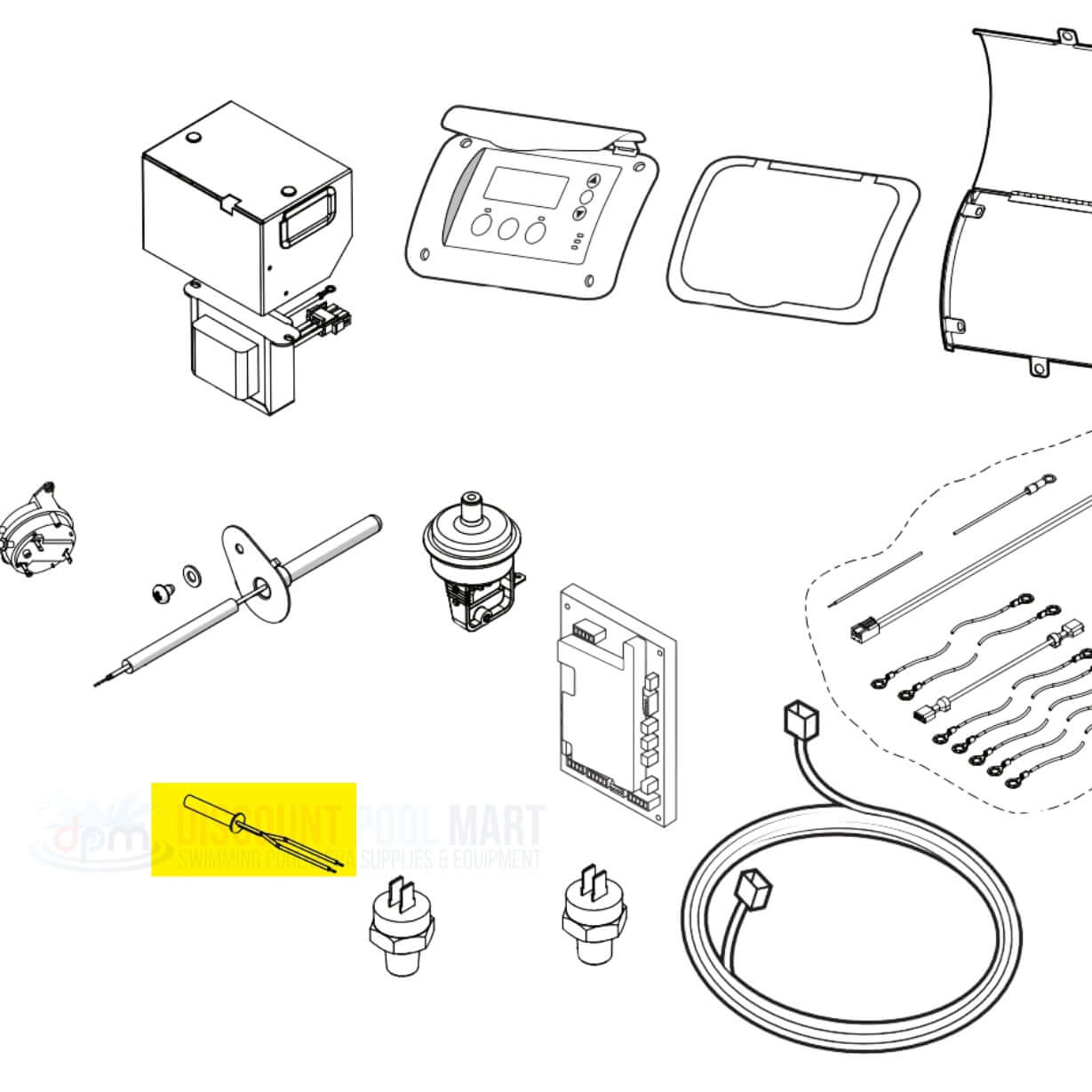 Jandy Regulator Temperature Sensor R0456500 with sleeve and gasket for JXI and LXI heaters at Discount Pool Mart DPM.