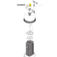 Diagram of Jandy DEV/DEL Filter Handle Hardware Kit R0359900 by Discount Pool Mart DPM, showcasing screws and assembly.
