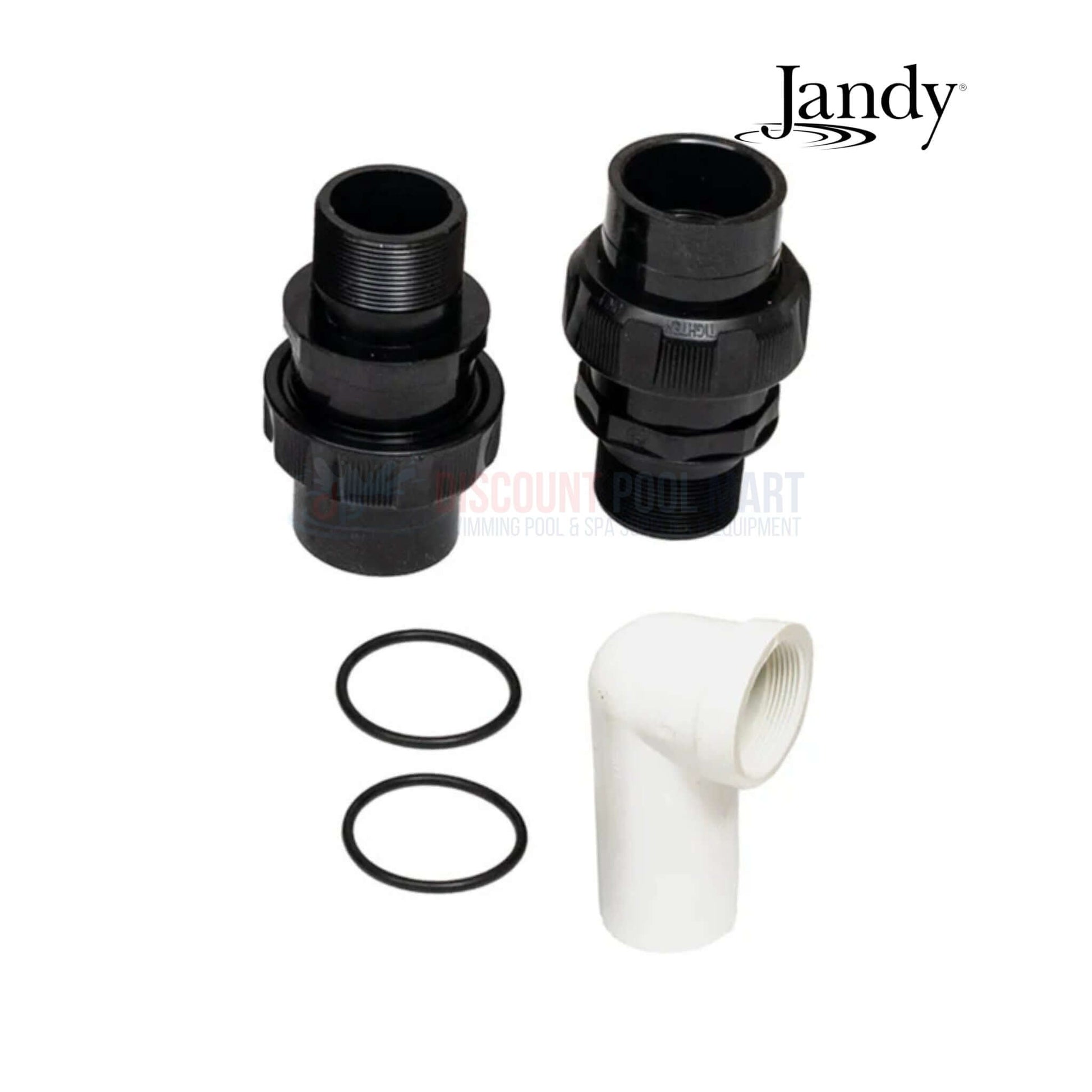 Jandy Tank Bottom Assembly components including fittings and O-rings from Discount Pool Mart DPM for CV Filters.