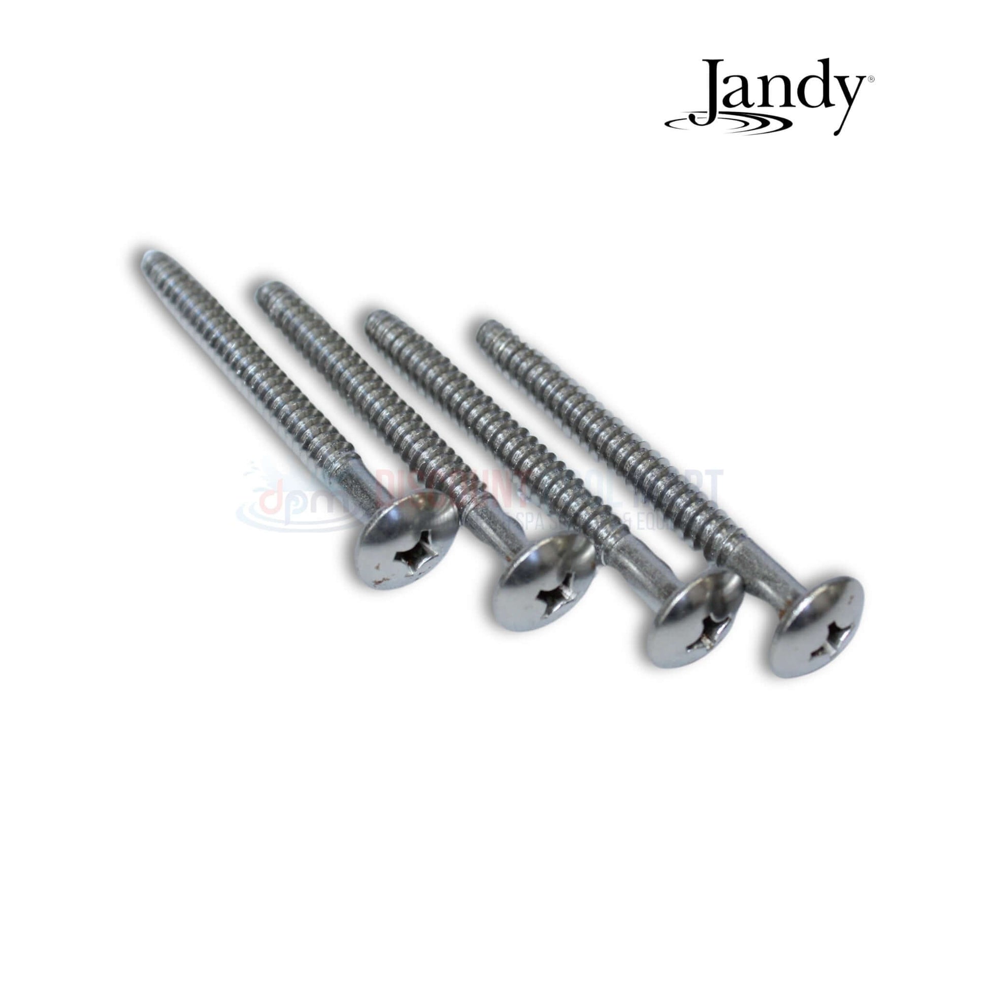 Jandy screws for pool equipment maintenance from Discount Pool Mart DPM, pack of 4 stainless steel screws.
