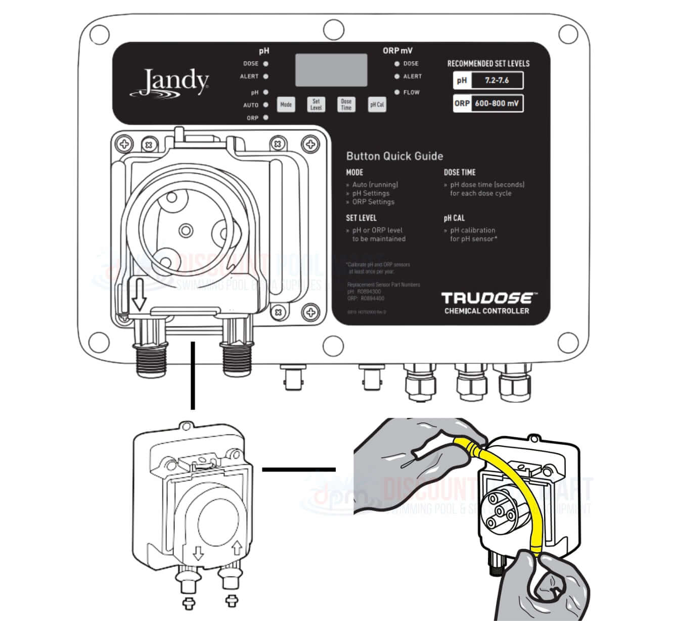 Jandy TruDose Chemical Controller Quick Guide with schematic; streamline pool maintenance with Discount Pool Mart DPM.