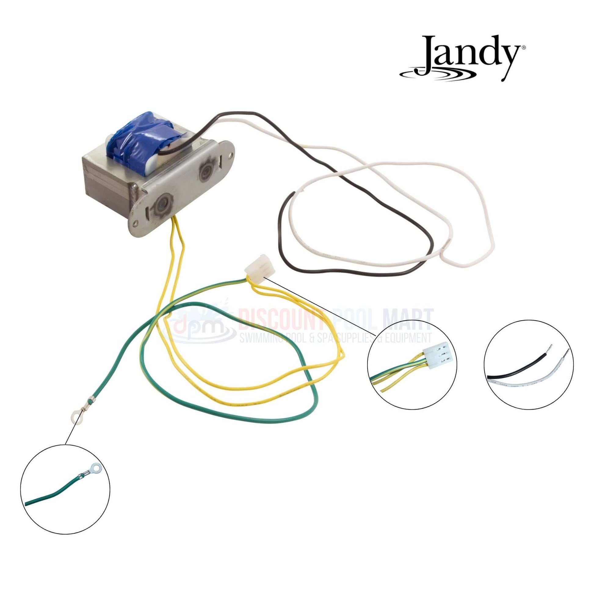 Jandy VAC transformer R0466400 for pool and spa control systems, compatible with DPM. Converts 120V to 24V safely.