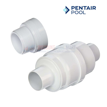 K12004 | Pentair Kreepy Krauly Automatic Regulator Valve, white plastic design, shown with threaded and smooth ends, from Discount Pool Mart.
