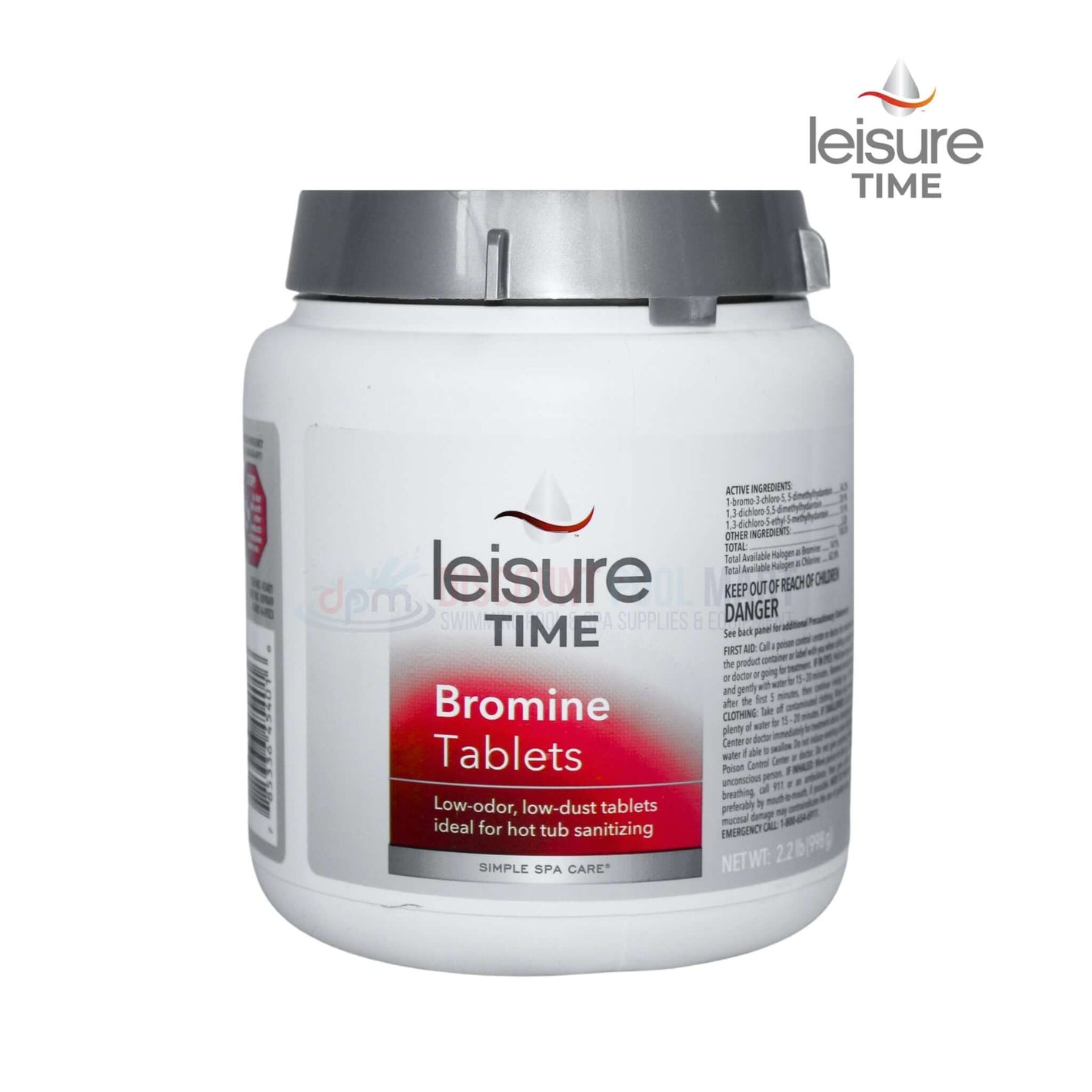 Leisure Time Bromine Tablets 2.2lb, low-odor, low-dust, ideal for hot tub sanitizing from Discount Pool Mart DPM.