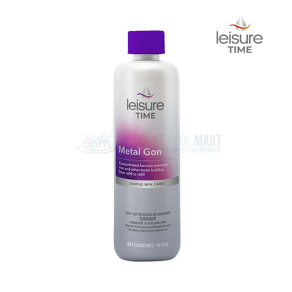 Leisure Time Metal Gon 16 oz. metal and iron remover for spas from Discount Pool Mart DPM. Prevents metal buildup.