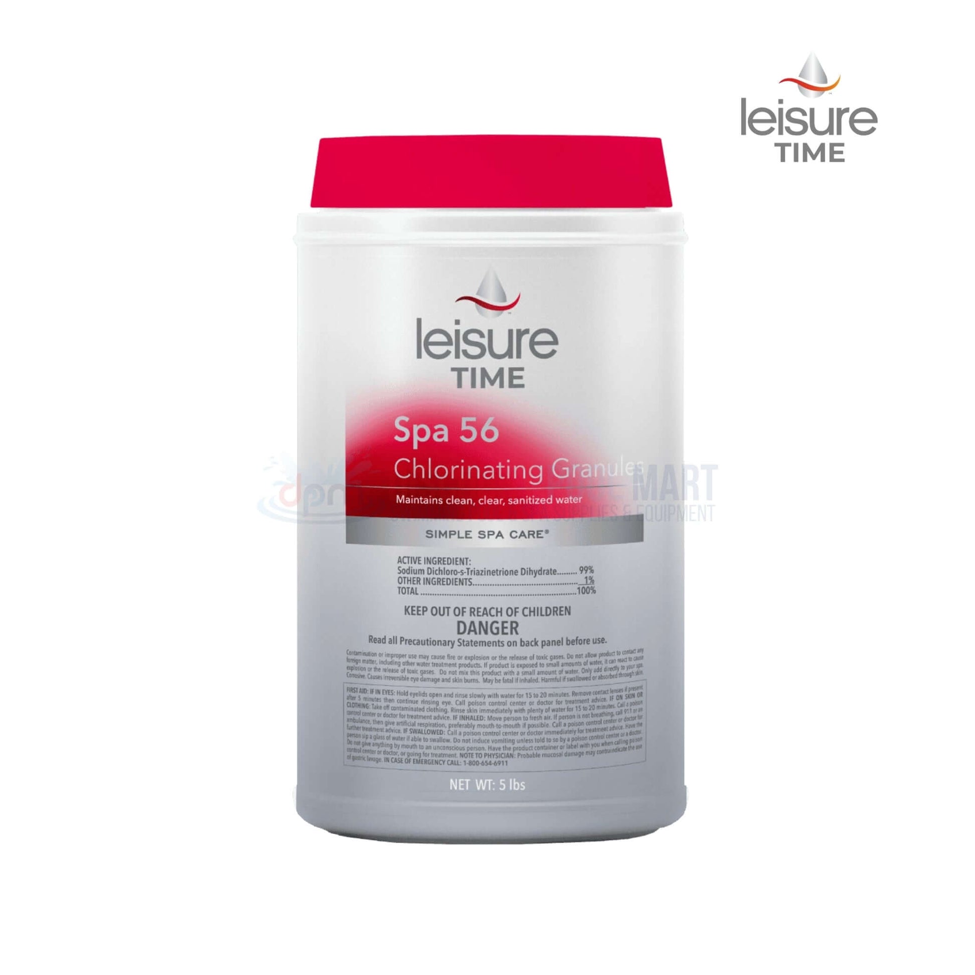 Leisure Time Spa 56 Chlorinating Granules 5 lbs for hot tubs by Discount Pool Mart DPM - Effective sanitizer and shock treatment.