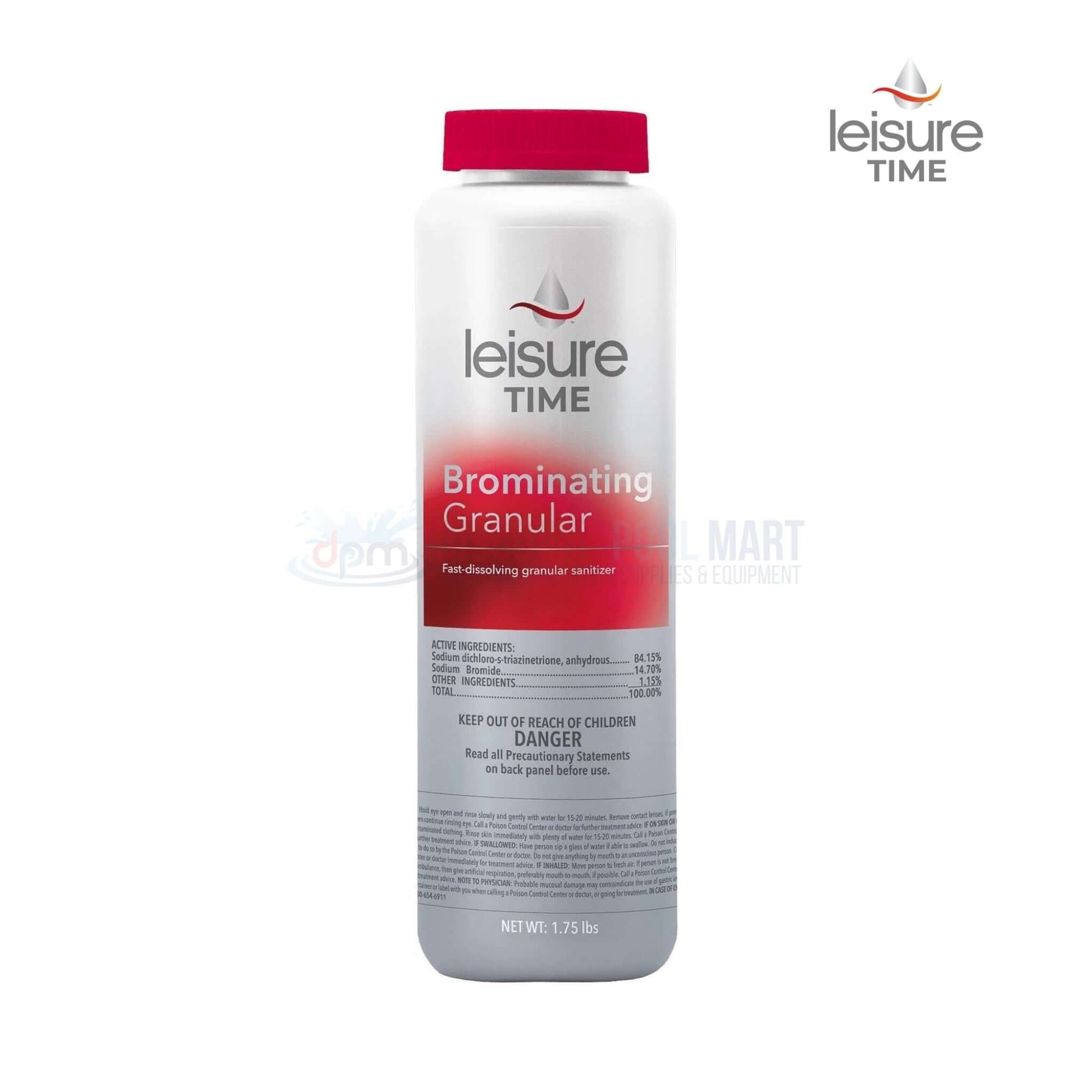 Leisure Time Brominating Granular for hot tubs, fast-dissolving sanitizer by Discount Pool Mart DPM, 1.75 lbs.