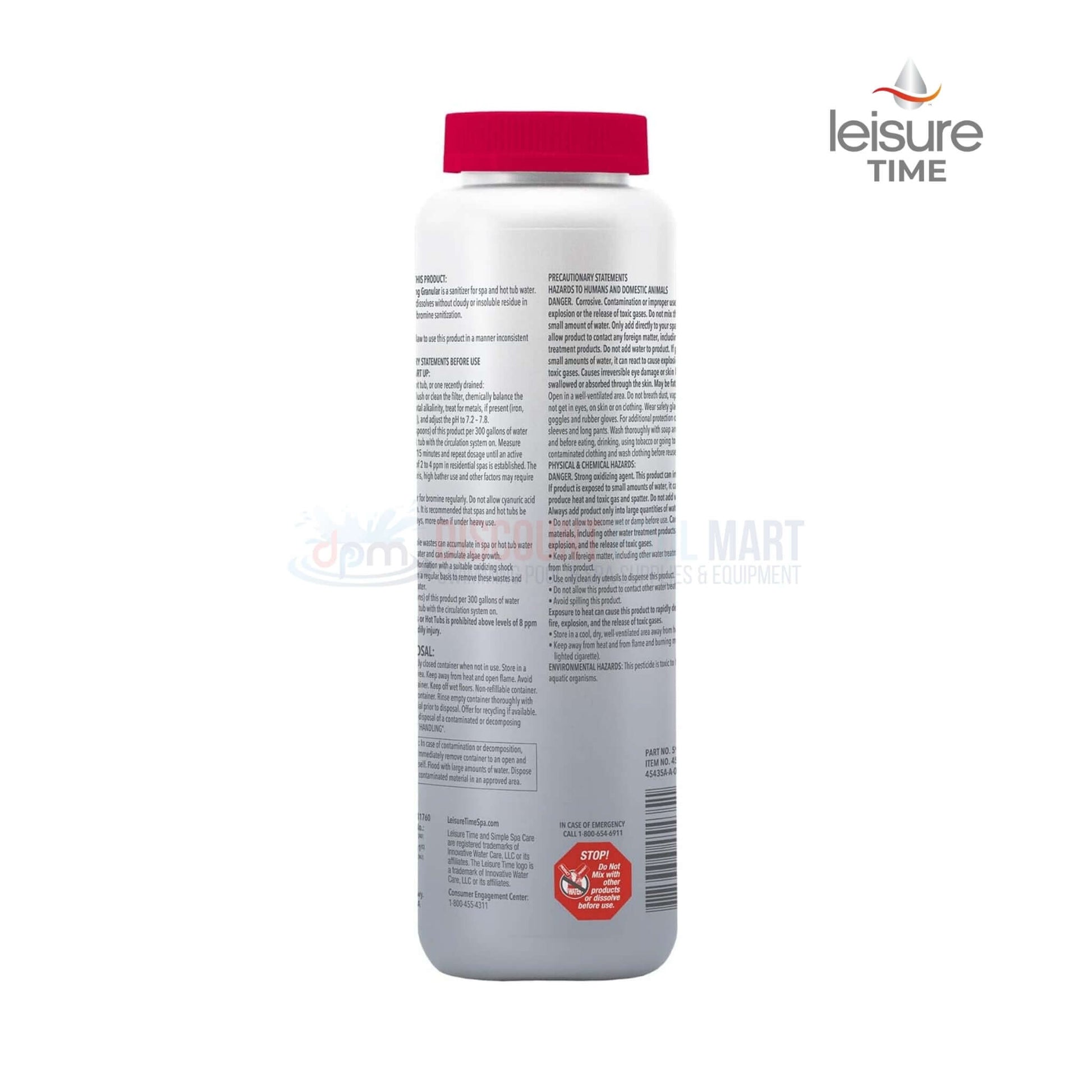 Leisure Time Brominating Granular 1.75 lbs for hot tubs, efficient sanitizing from Discount Pool Mart DPM.