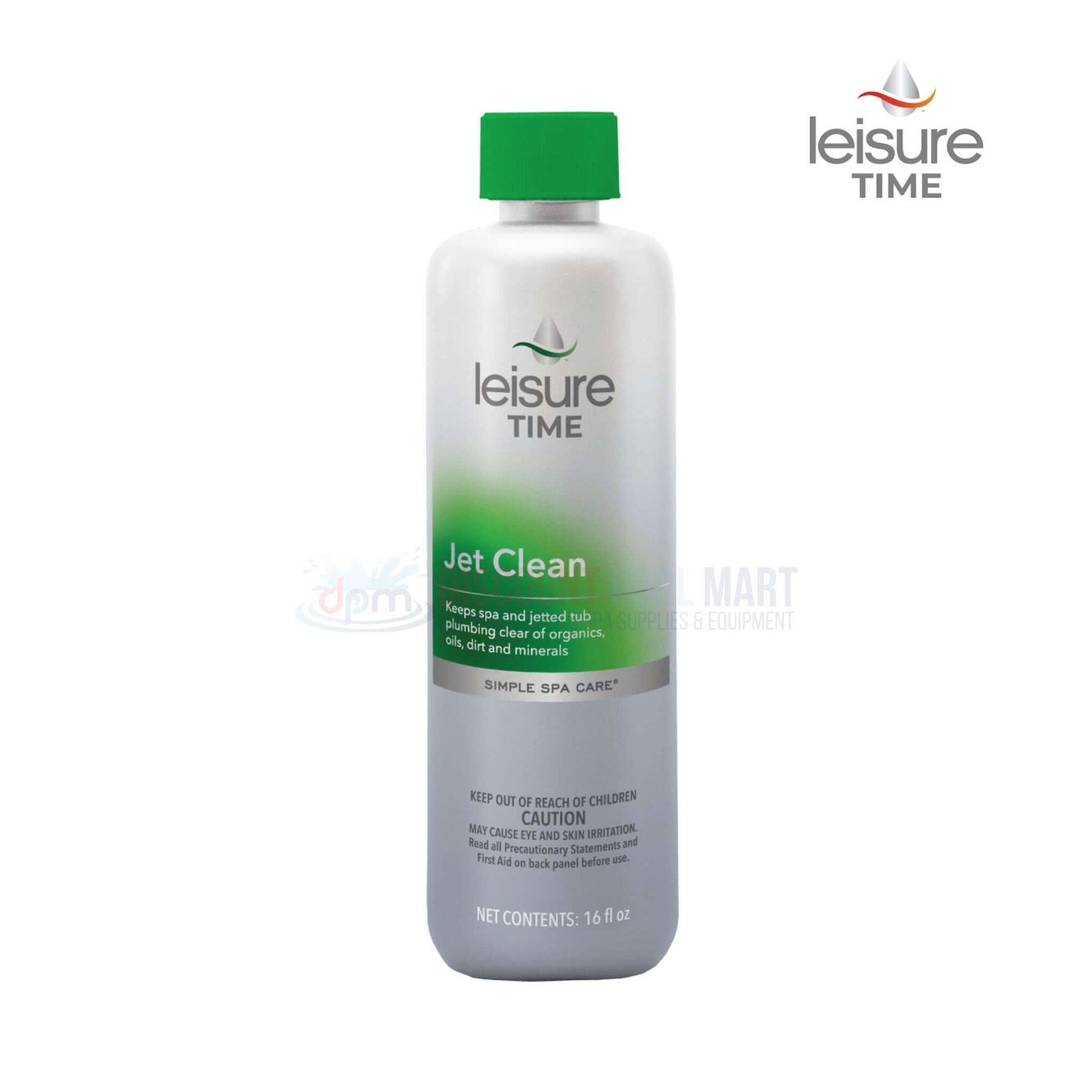 Leisure Time Jet Clean 16oz cleaner from Discount Pool Mart, removes organics and minerals from spa plumbing.