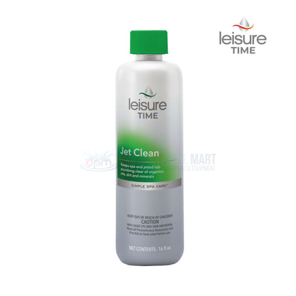 Leisure Time Jet Clean 16oz cleaner from Discount Pool Mart, removes organics and minerals from spa plumbing.