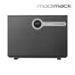 MadiMack InverElite Heat Pump | Heating & Cooling | Wi-Fi Control | 25-Year Warranty shown in sleek black design with digital display.