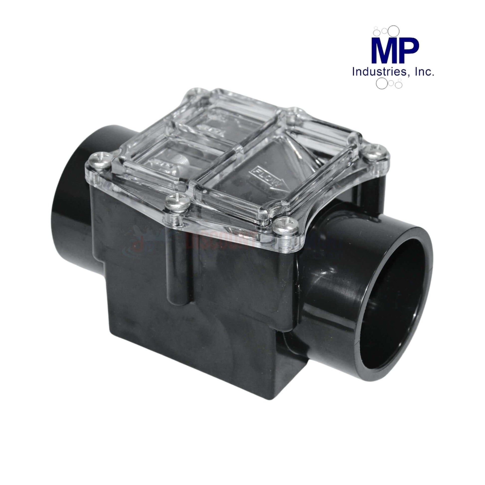 Magic Plastics CR2 2" corrosion resistant check valve by Discount Pool Mart DPM, with clear serviceable body.