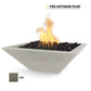 The Outdoor Plus Maya Fire Bowl in Ash GFRC Concrete by Discount Pool Mart DPM, modern outdoor fire feature.