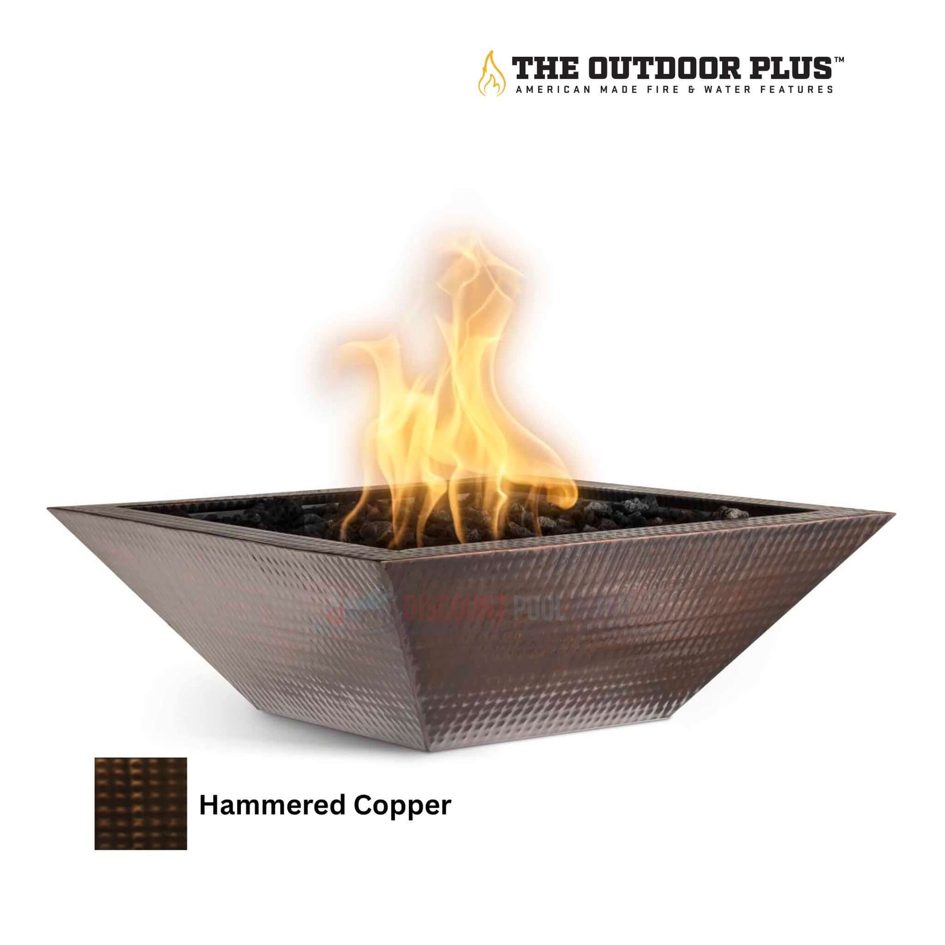 The Outdoor Plus Maya Fire Bowl in Hammered Patina Copper by Discount Pool Mart DPM - Outdoor Fire Feature.