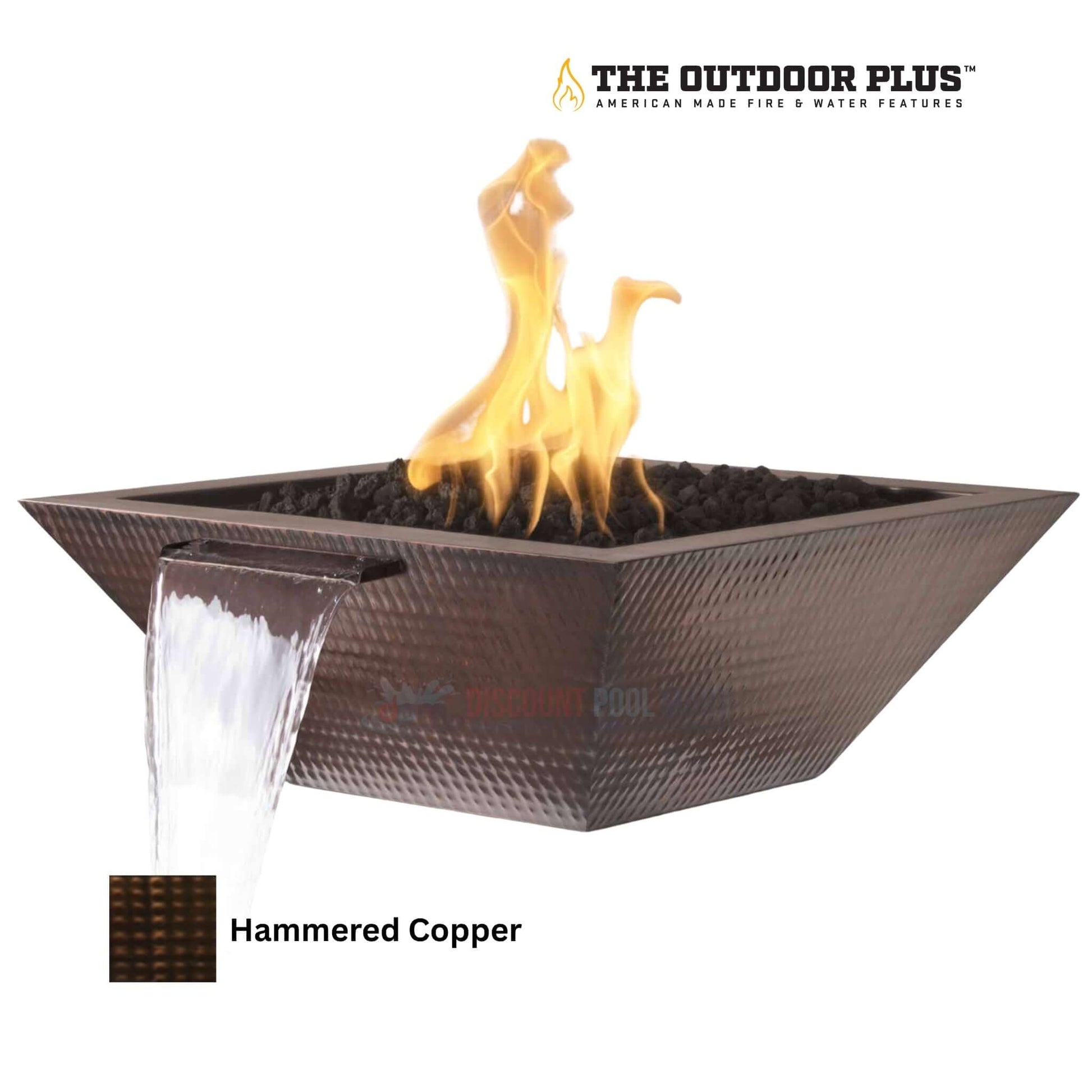 The Outdoor Plus Maya Fire & Water Bowl - Hammered Patina Copper, SKU DPM, from Discount Pool Mart.