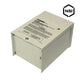 NSI Industries TORK Safety Transformer TPX100, robust outdoor power unit for pool lighting, shown from an angle, light gray steel enclosure.