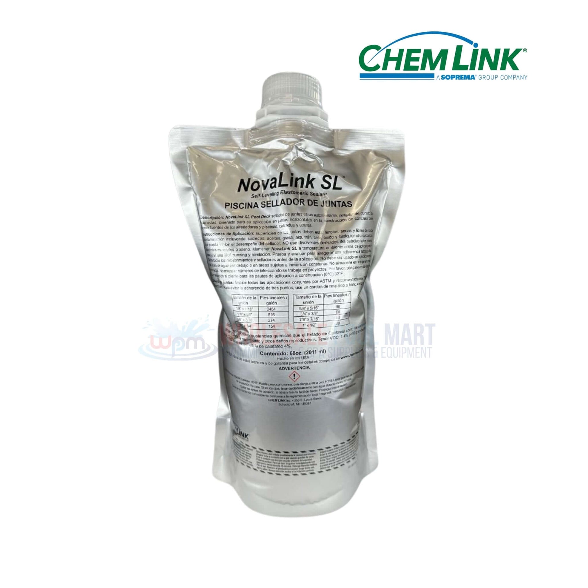 Novalink SL Pool Deck Joint Sealant Kit by ChemLink, self-leveling moisture-curing sealant from Discount Pool Mart DPM.
