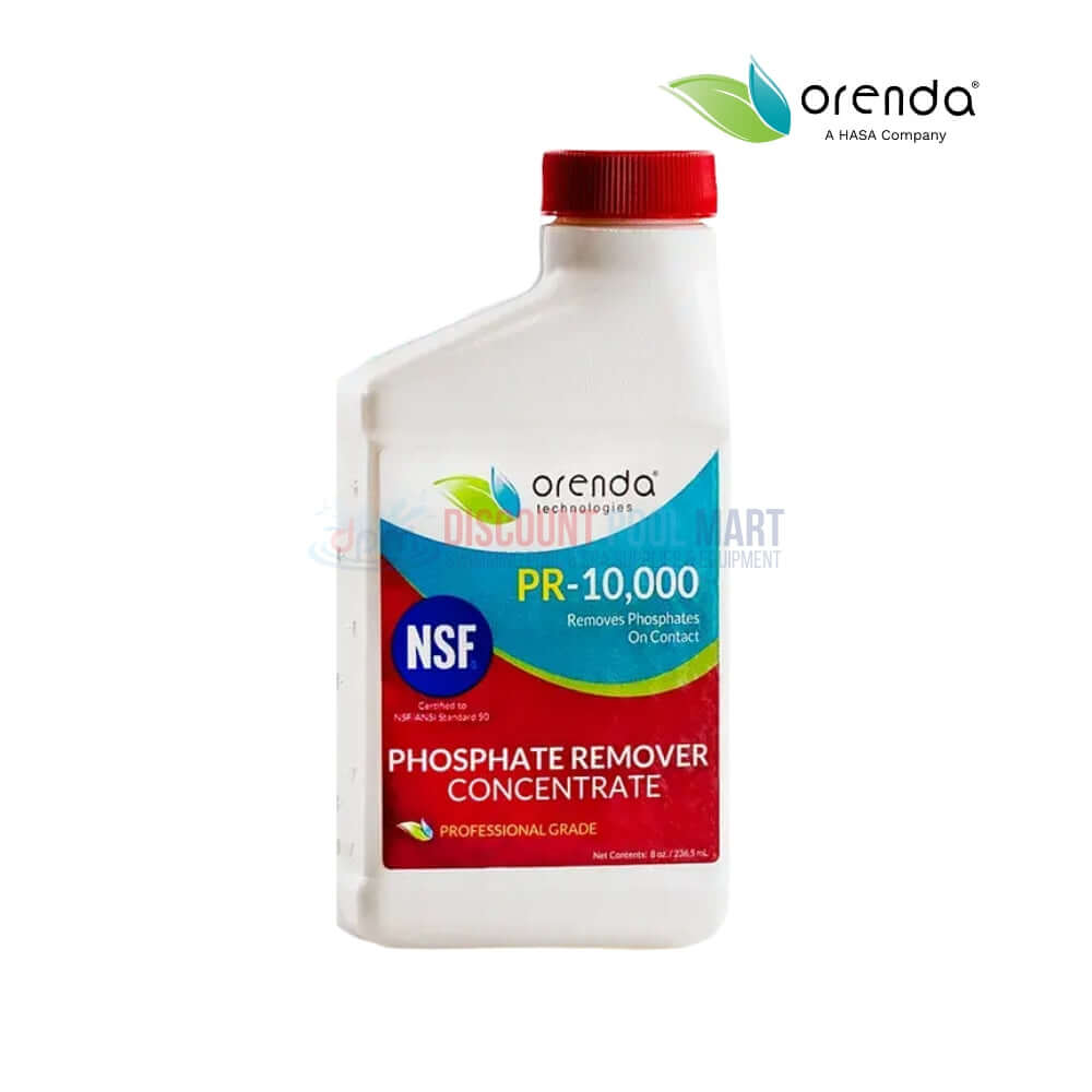 ORE-50-145 | Orenda Phosphate Remover PR-10,000 | 8 oz. bottle on white background from Discount Pool Mart, ideal for pool supplies.