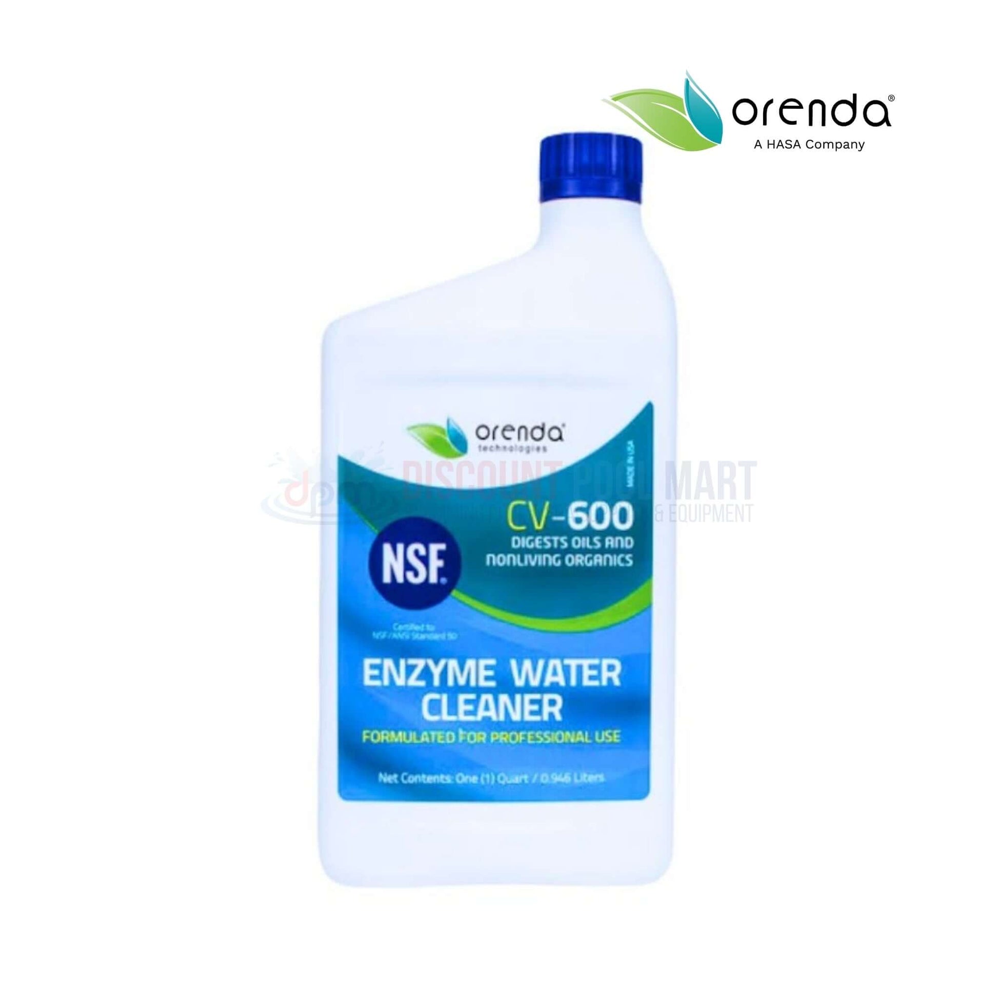 Orenda CV-600 32oz enzyme water cleaner for pools, ridding organic waste. Available at Discount Pool Mart (DPM).