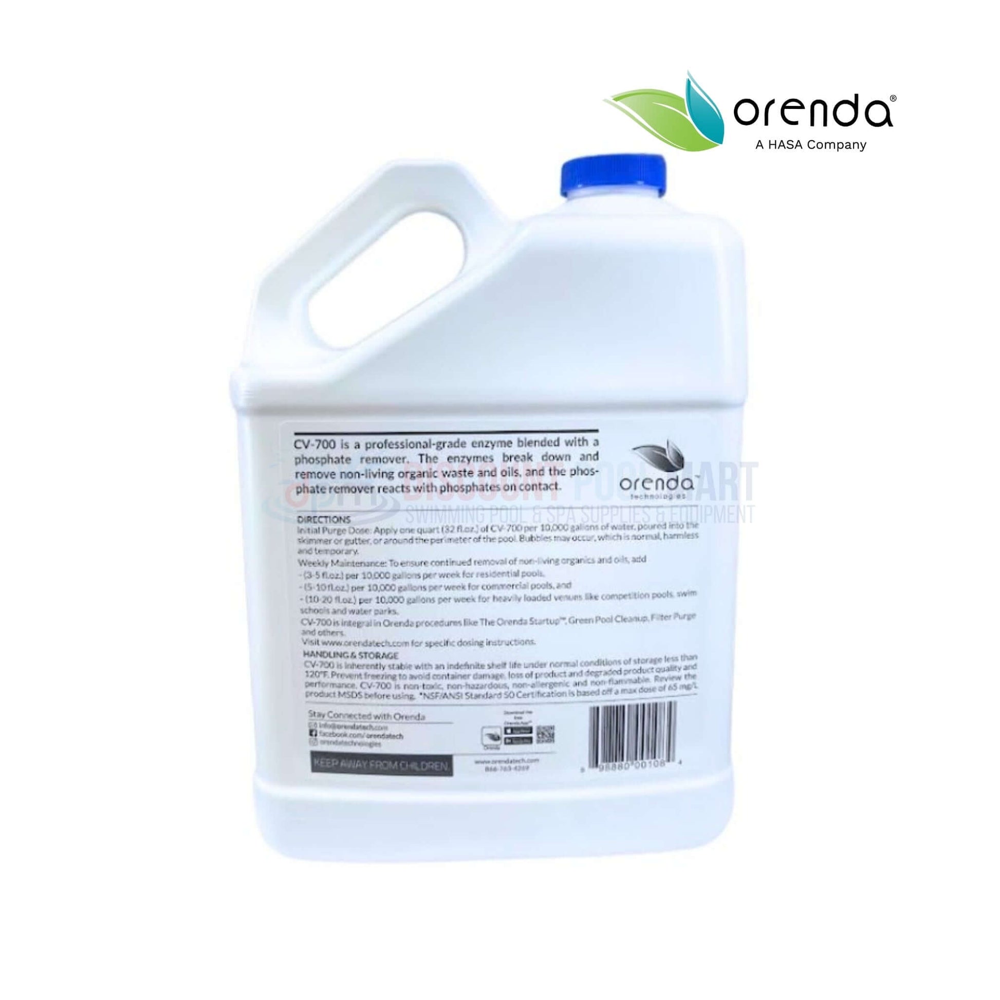 Orenda CV-700 Pool Enzyme Water Cleaner & Phosphate Remover 1 GAL for effective pool maintenance at Discount Pool Mart DPM.