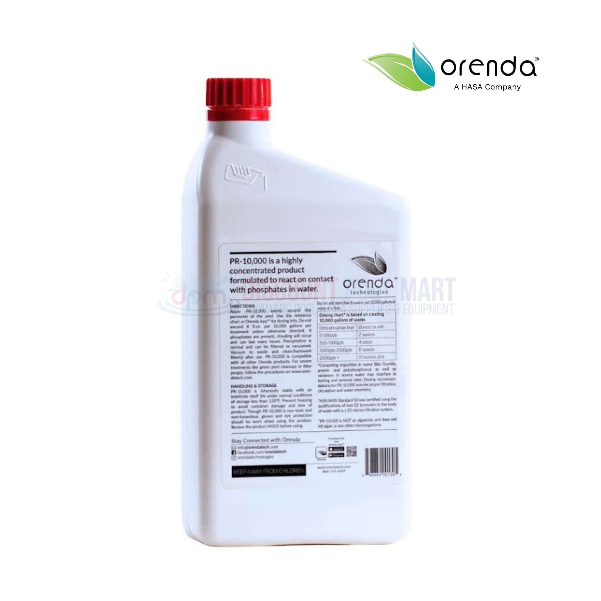 Orenda PR-10000 Pool Phosphate Remover Concentrate 32oz by Discount Pool Mart DPM - highly concentrated formula.