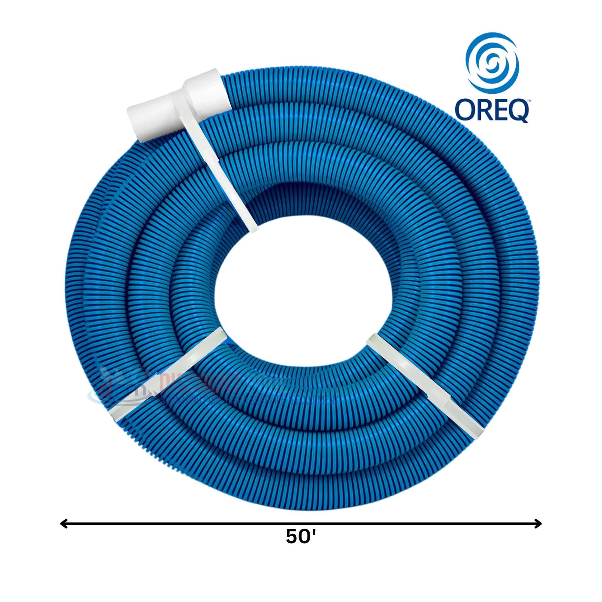 Oreq AquaFlex 50' Blue Vacuum Hose VH1250 from Discount Pool Mart DPM for high-performance pool cleaning.