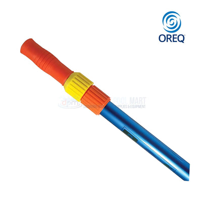 Oreq Dual Cam Stinger Telescopic Pole PL40816 handle detail with Discount Pool Mart logo, durable and user-friendly design.