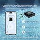 Beatbot P300 Pro Cordless Robotic Pool Cleaner on water, shown with smartphone app for precise control and remote navigation, by Discount Pool Mart.