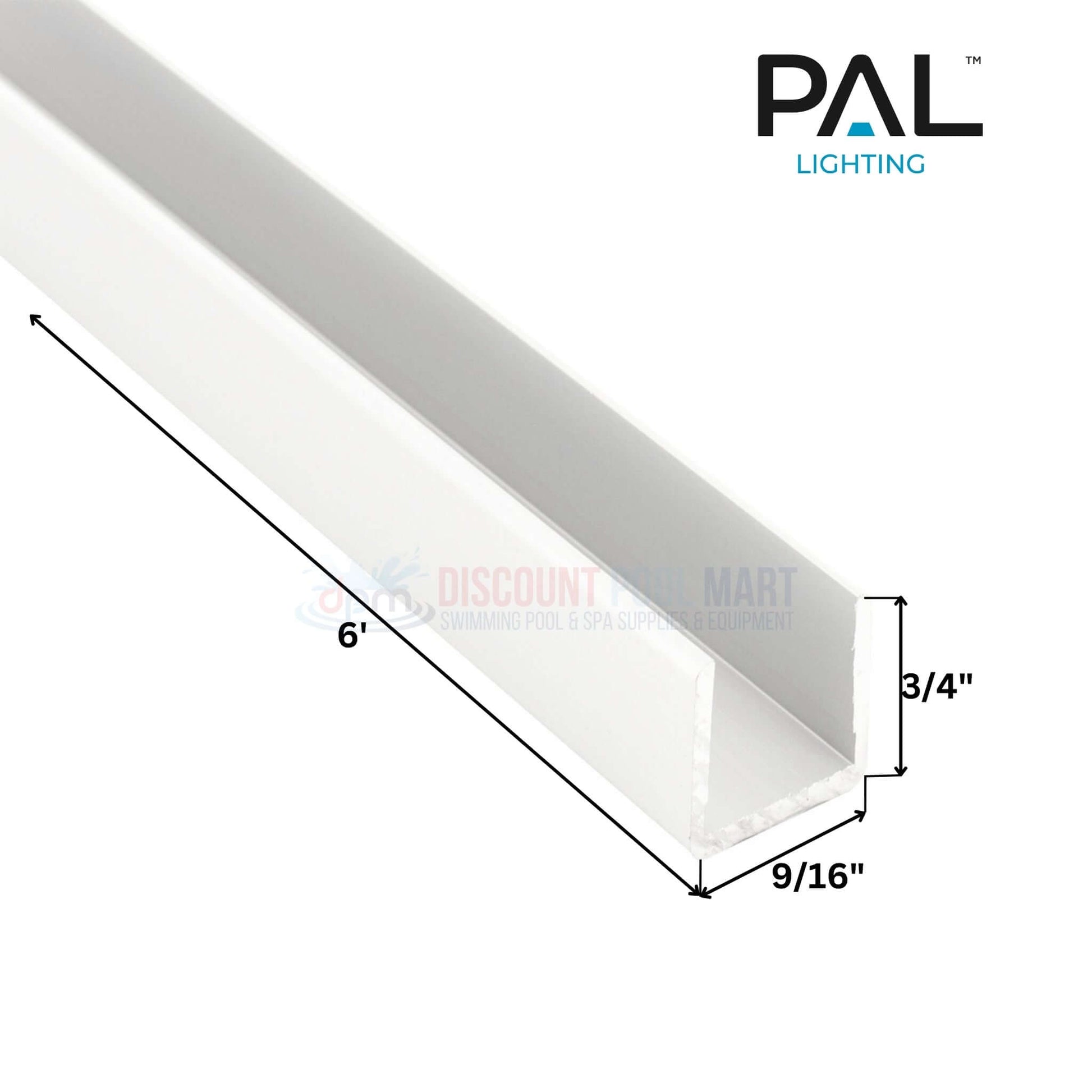 PAL Lighting 6' Light Strip Mounting Track for EvenGlow LED lights | DPM Discount Pool Mart