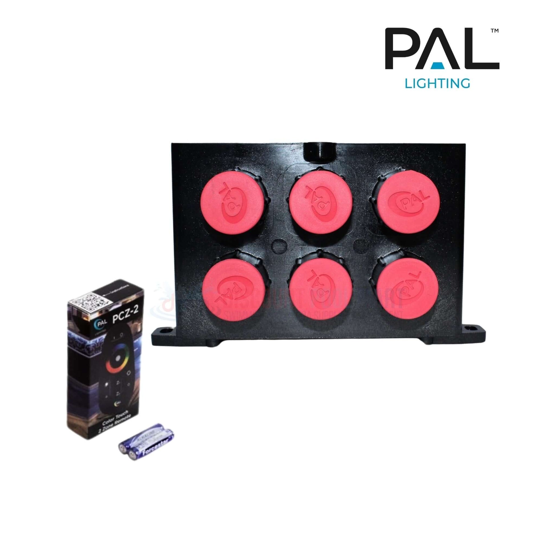 PAL Lighting transformer with six color buttons, model PC-2, from Discount Pool Mart DPM for dynamic lighting control.