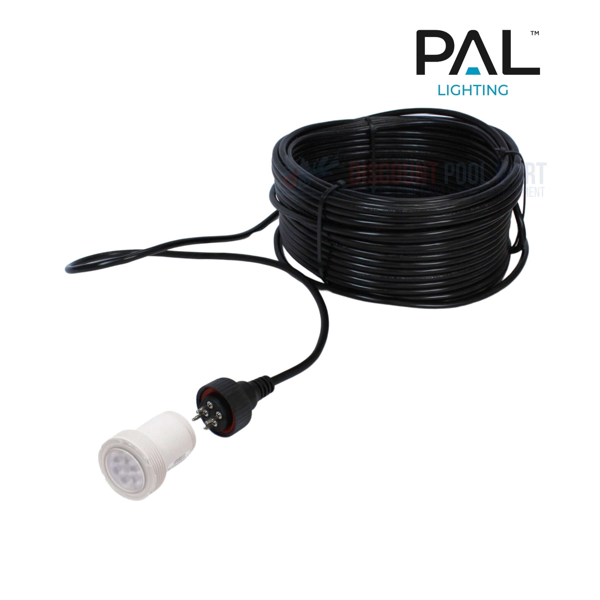 PAL Lighting Treo Mini Multi Color LED Pool Light with 150ft cable, perfect for Discount Pool Mart DPM customers.