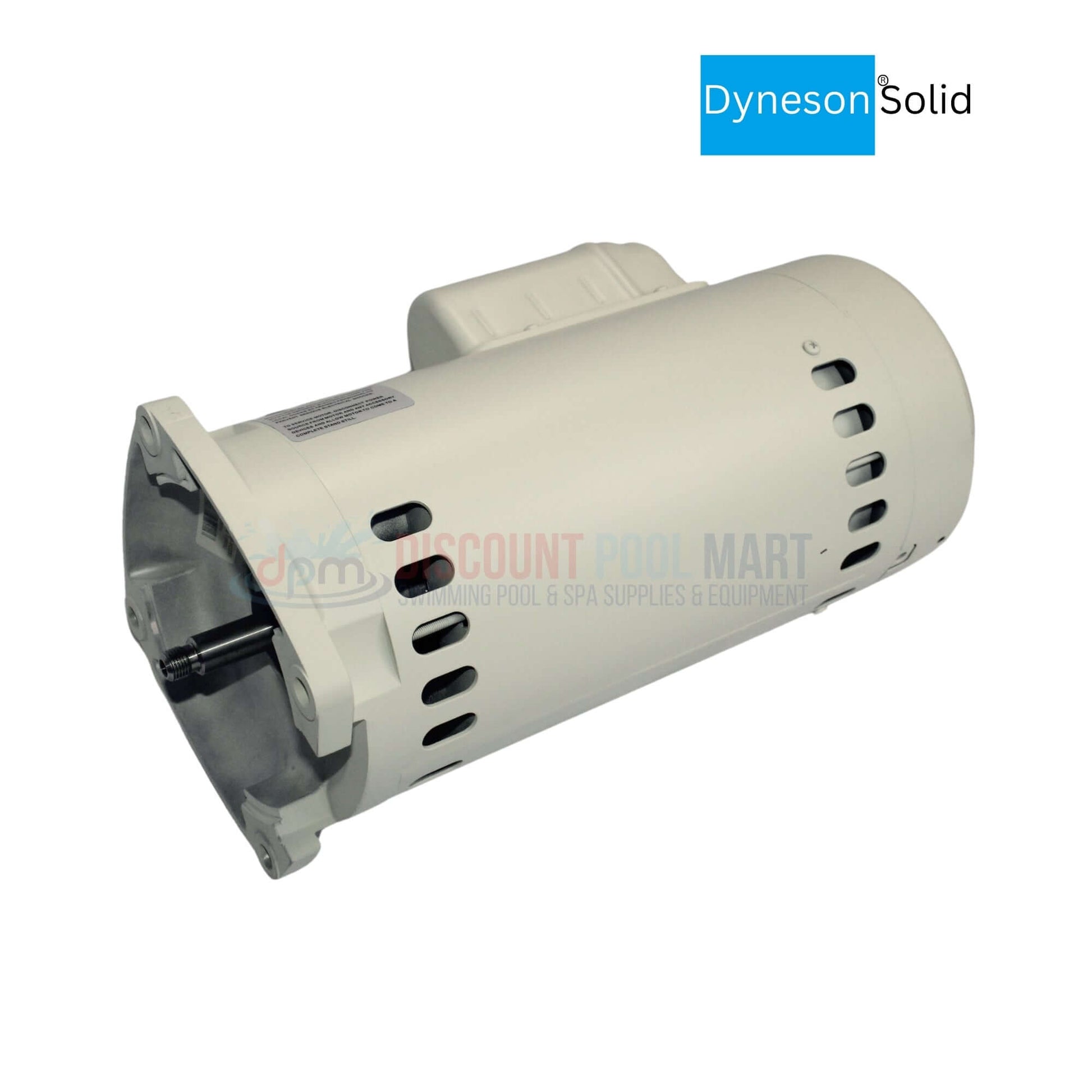 PCG-15 | Dyneson 1.5 HP Motor For SuperFlo and WhisperFlo Pumps 355012 at Discount Pool Mart, white finish, side view.