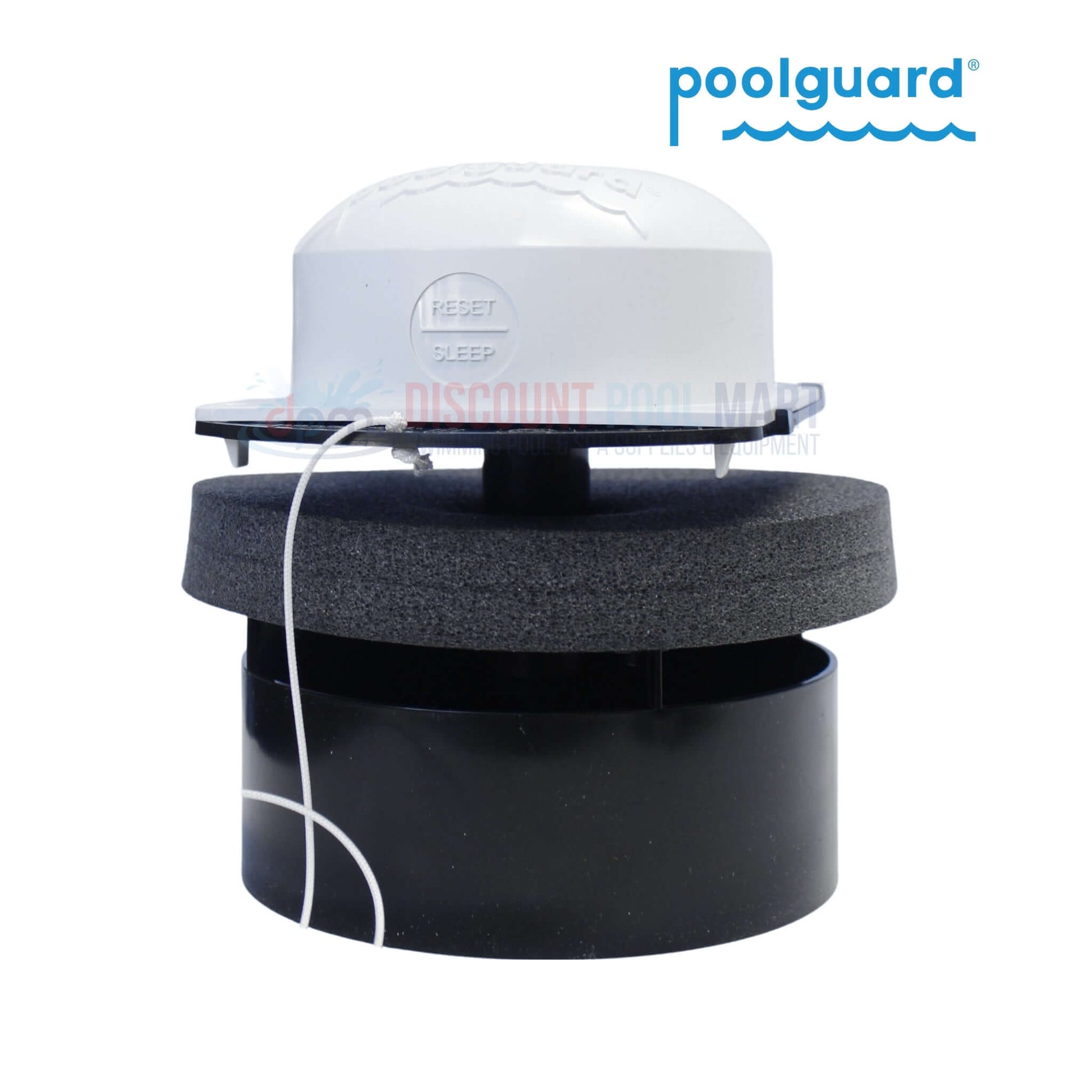 PGRM-SB2 | PoolGuard Floating Pool & Spa Alarm showing top and side view, designed for pool safety, available at Discount Pool Mart.