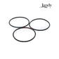 Three black O-rings for Jandy pool equipment, essential swimming pool parts from Discount Pool Mart.
