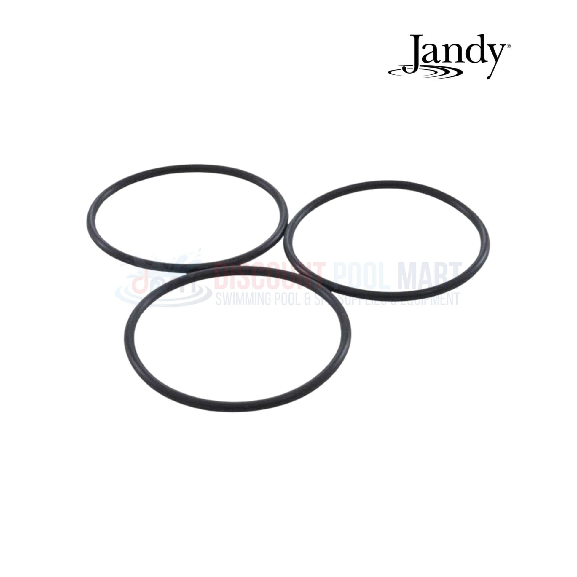 Three black O-rings for Jandy pool equipment, essential swimming pool parts from Discount Pool Mart.