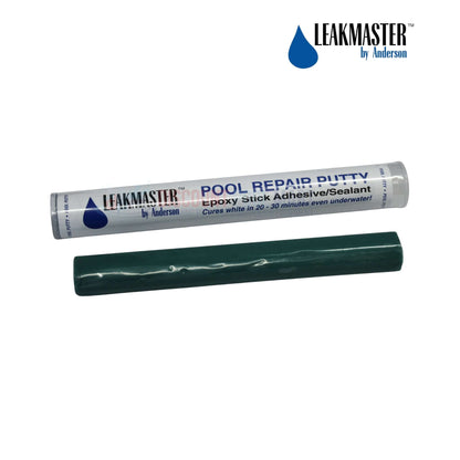 PP701 | Anderson LeakMaster Epoxy Pool Repair Putty 4oz shown in green stick form for quick underwater repairs, available at Discount Pool Mart.